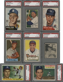 1948-1956 Topps and Bowman Hall of Famers PSA-Graded Collection (8 Different) 